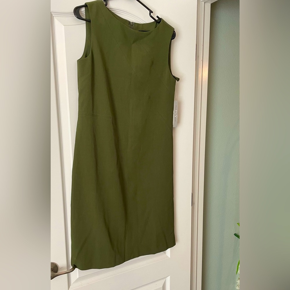 Olive colored zippered, lined dress
